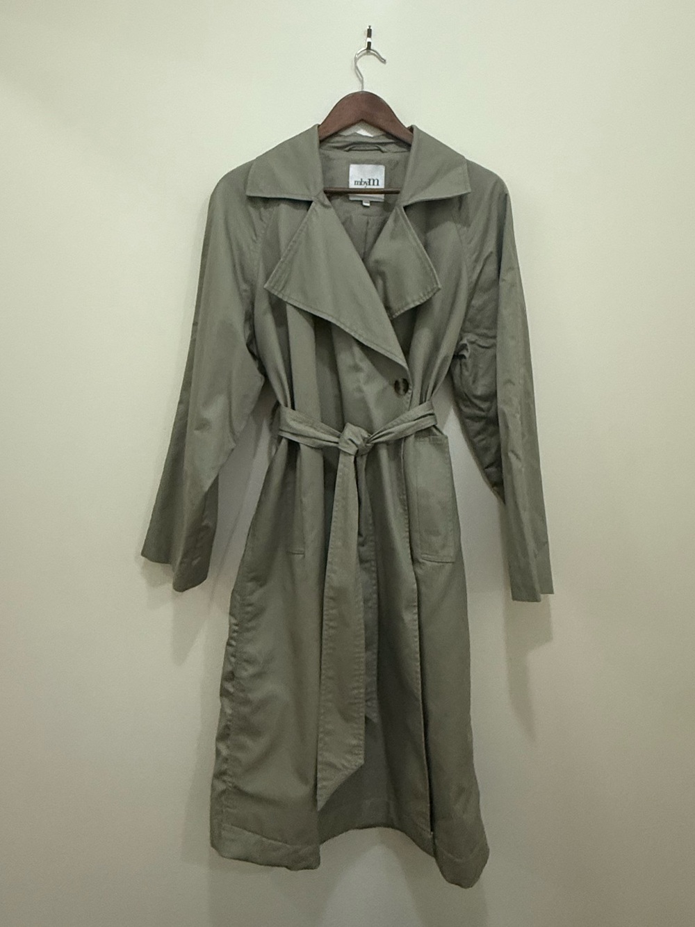 mbyM Oversized Women's Trench Coat - Sage Green
